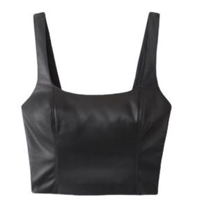 Abercrombie & Fitch Vegan Leather Corset Top